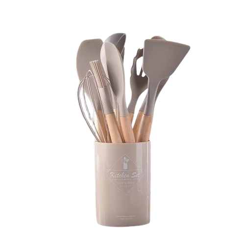 Set de 12 Espatulas y Brochas de Silicona Antiadherente