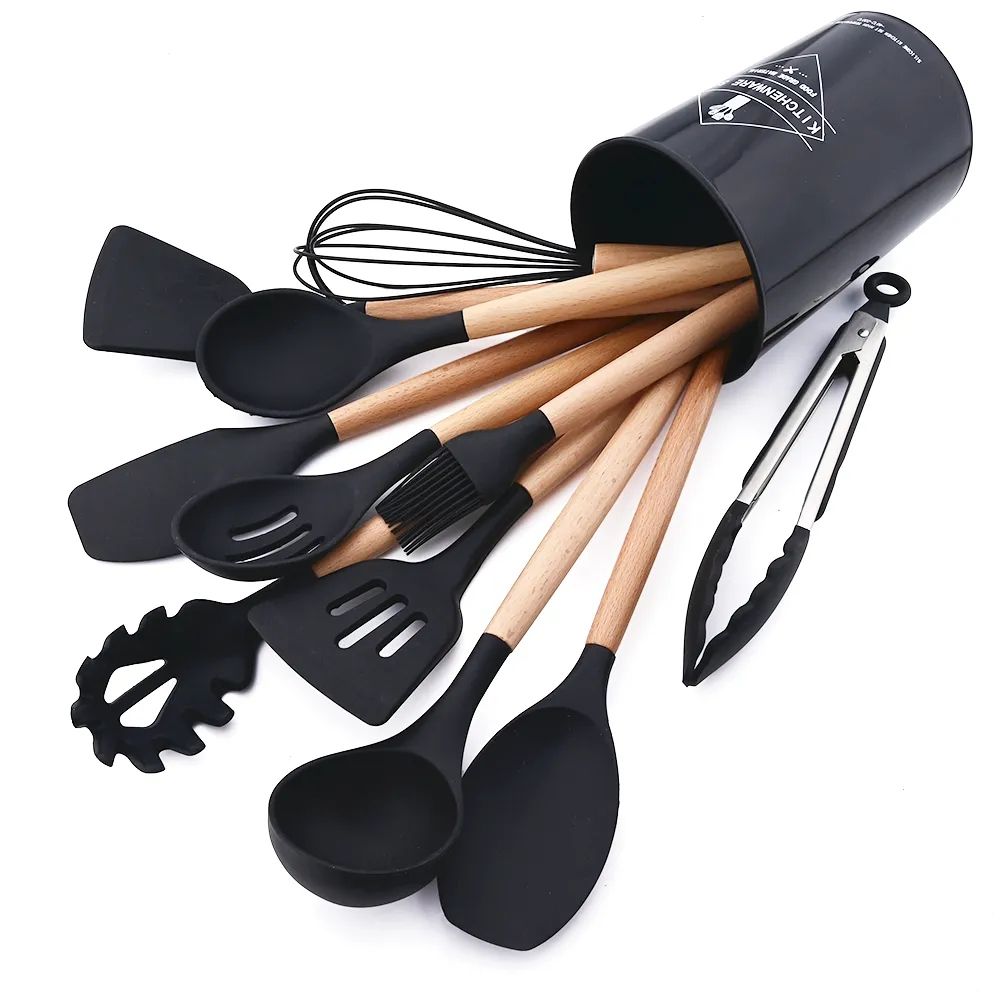 Set de 12 Espatulas y Brochas de Silicona Antiadherente
