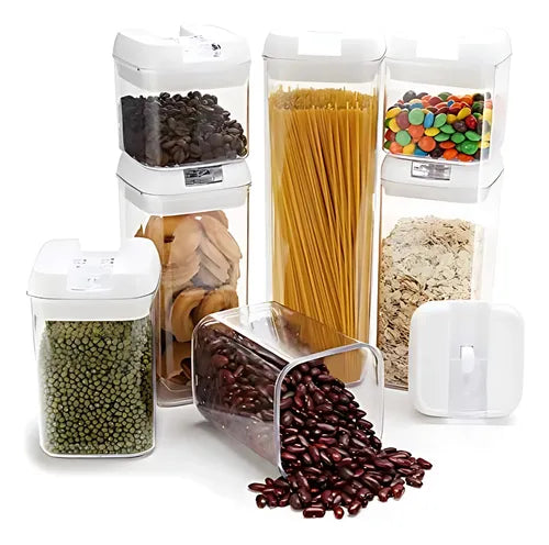 Juego De 7 Piezas De Recipientes Hermeticos Para Alimentos