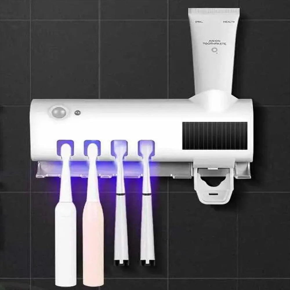 Soporte Para Cepillo y Dispensador de Crema Dental Esterilizador UV