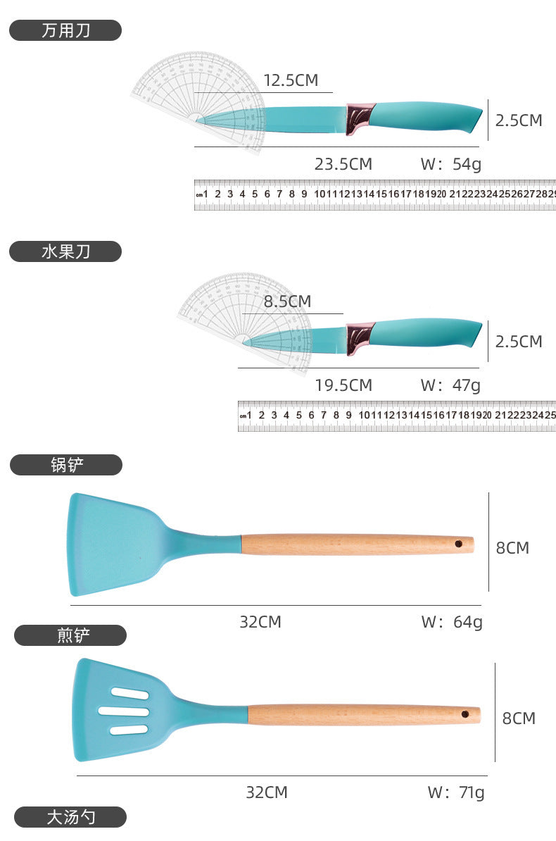 Set de 19 Piezas de Utensilios para la Cocina en Silicona