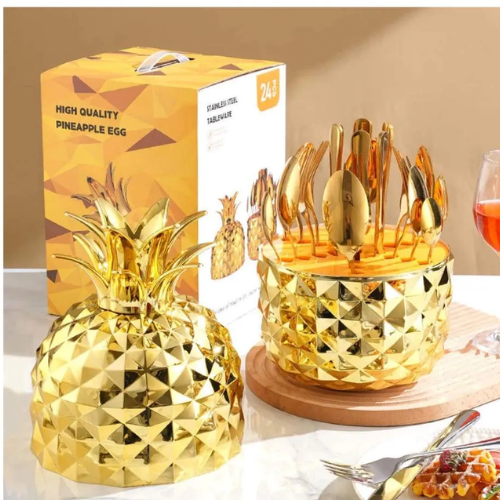 Set de cubiertos en forma de piña x24 piezas