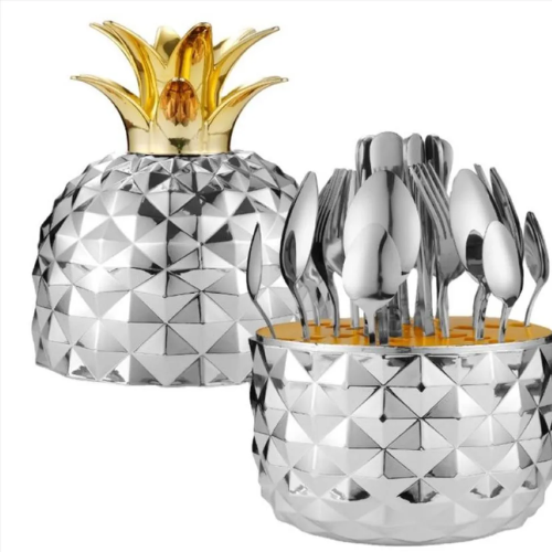 Set de cubiertos en forma de piña x24 piezas