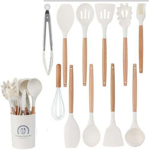 Set de 12 Espatulas y Brochas de Silicona Antiadherente