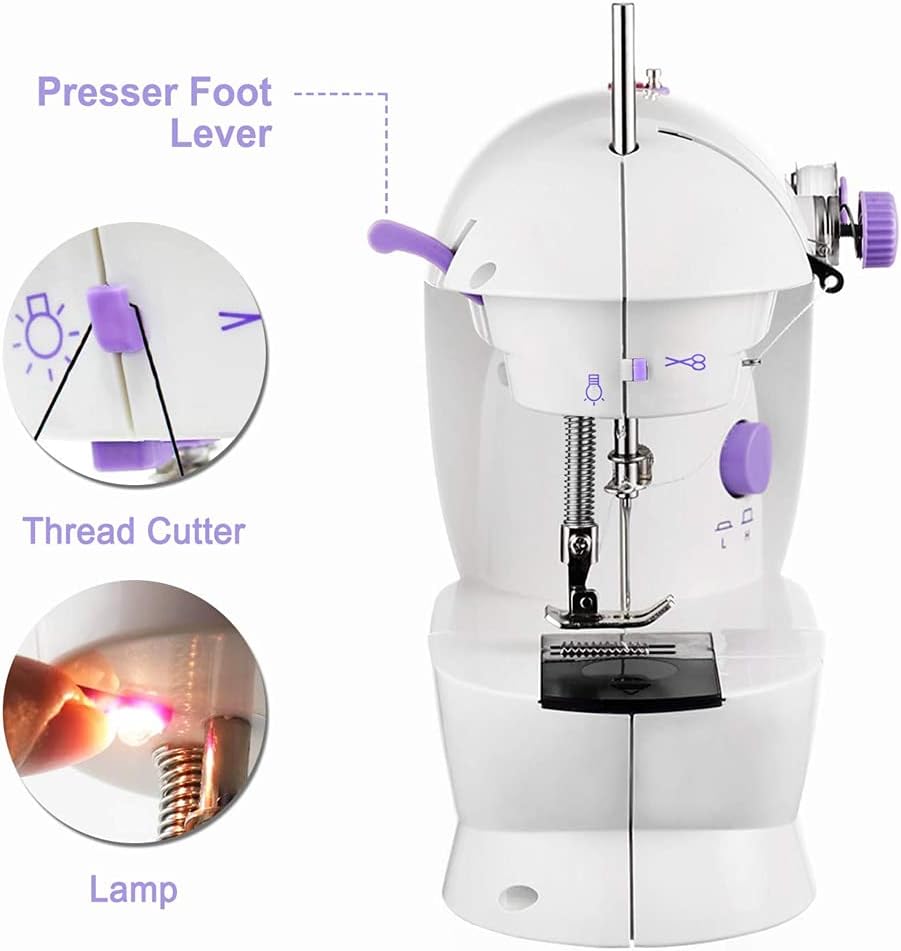 Máquina de Coser Eléctrica con Pedal de Pie de 2 Velocidades