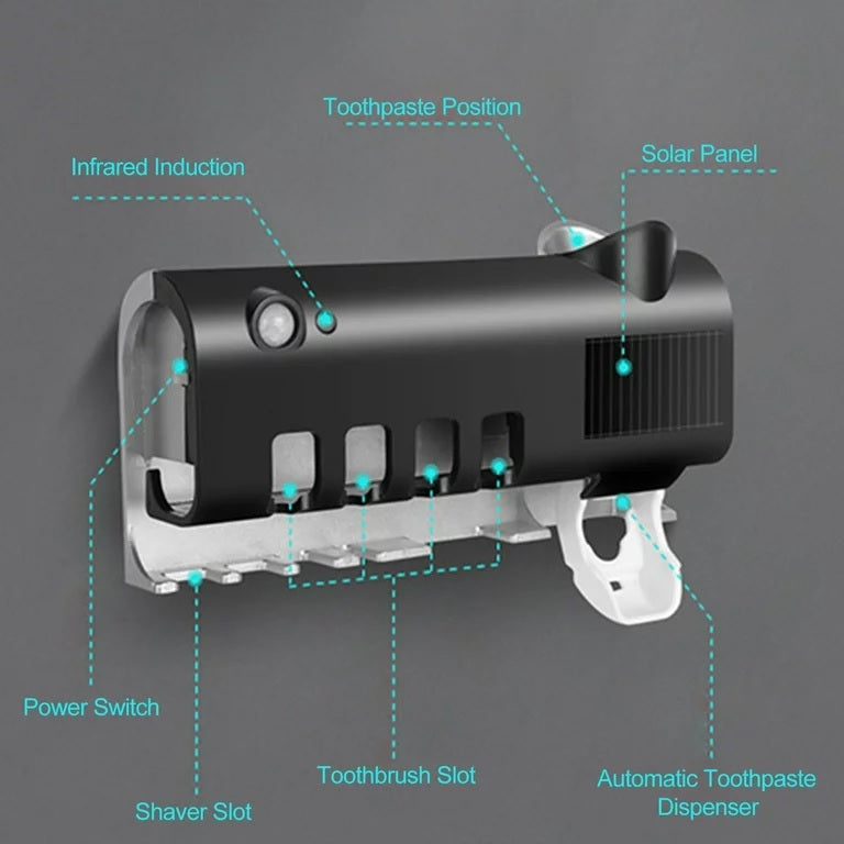Portacepillo de Dientes y Dispensador con Esterilizador Uv