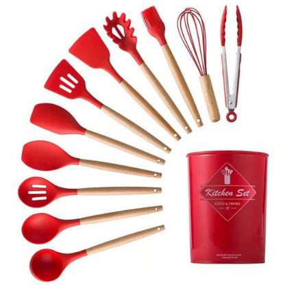 Set de 12 Espatulas y Brochas de Silicona Antiadherente