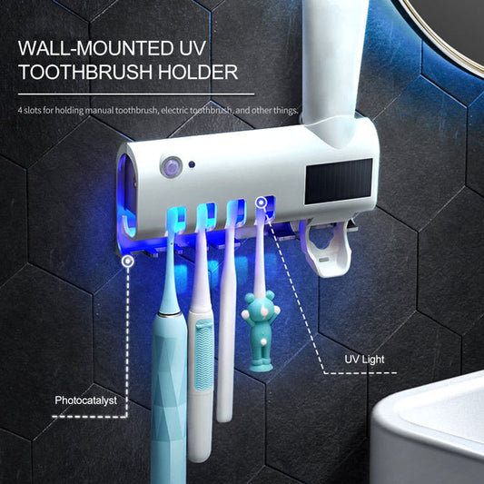 Portacepillo de Dientes y Dispensador con Esterilizador Uv