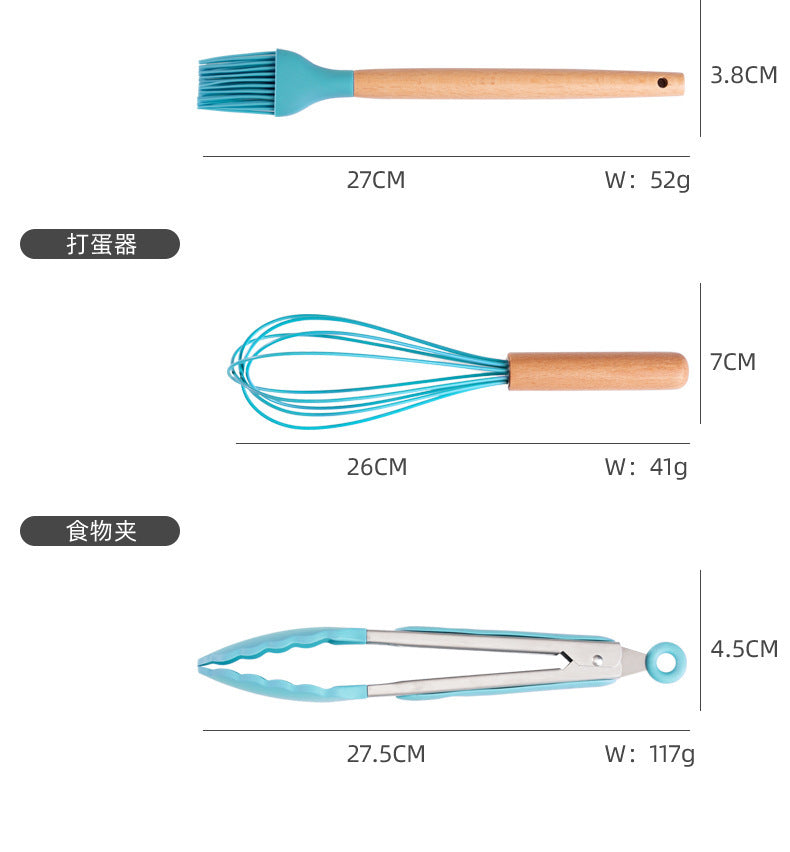 Set de 19 Piezas de Utensilios para la Cocina en Silicona