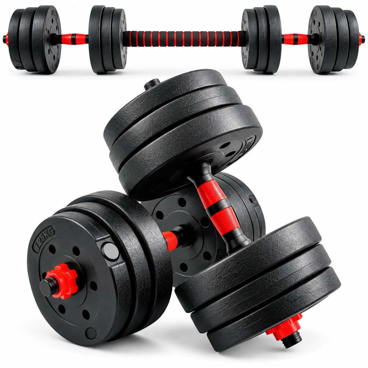Set de Mancuernas 10KL Ajustables Con Barra