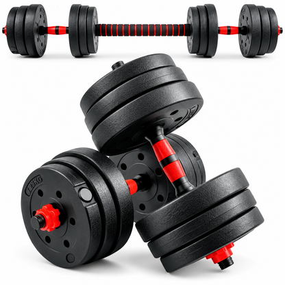 Set de Mancuernas 10KL Ajustables Con Barra