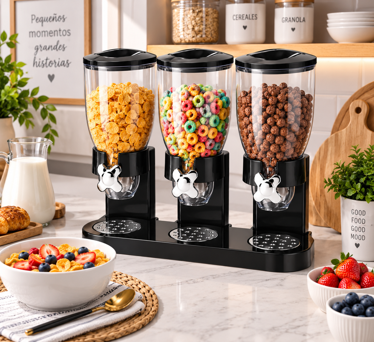 Dispensador Triple de Cereales