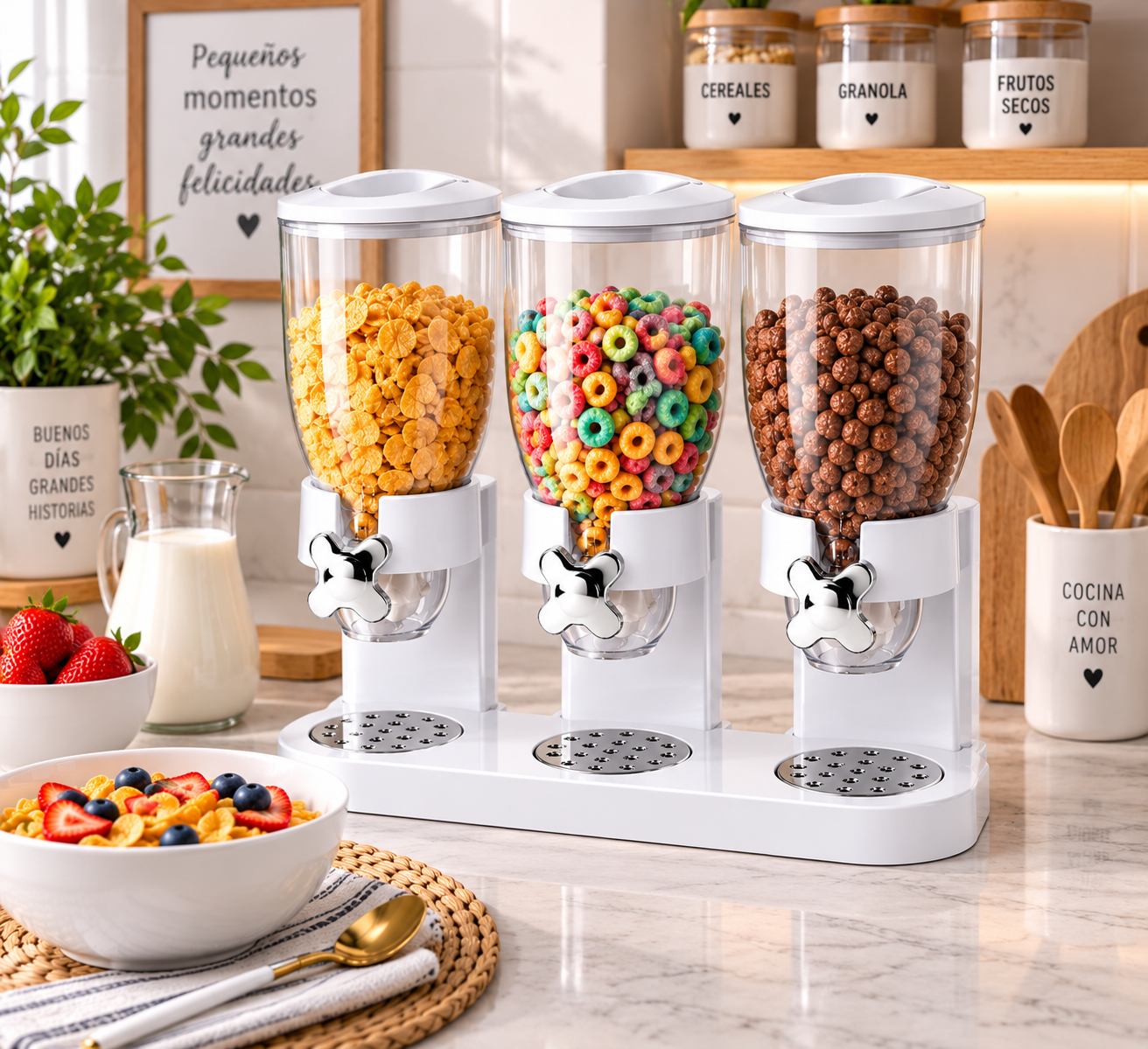 Dispensador Triple de Cereales