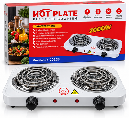 Estufa Eléctrica Doble Portátil – 2000W