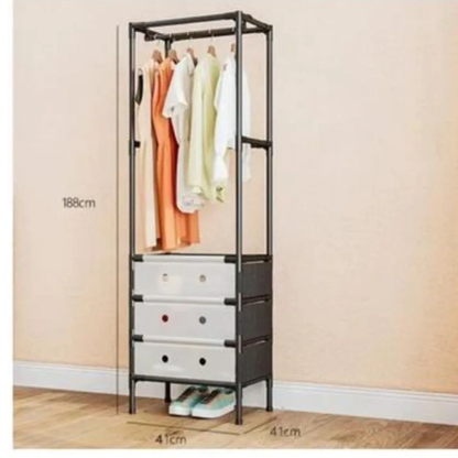 Organizador Ropero Multifuncional con Perchero y Cajones (188 cm)