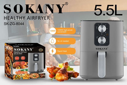 Freidora Eléctrica de Aire Sokany 5.5l - 1400w - 80°-200°