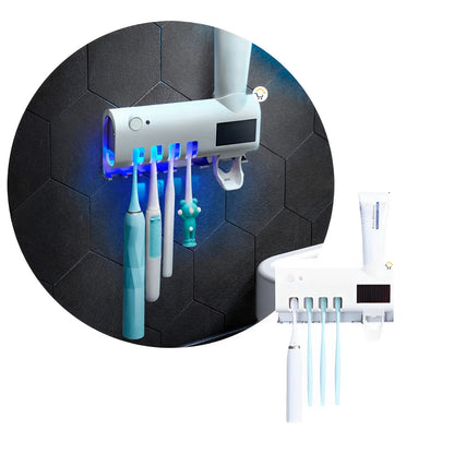 Soporte Para Cepillo y Dispensador de Crema Dental Esterilizador UV