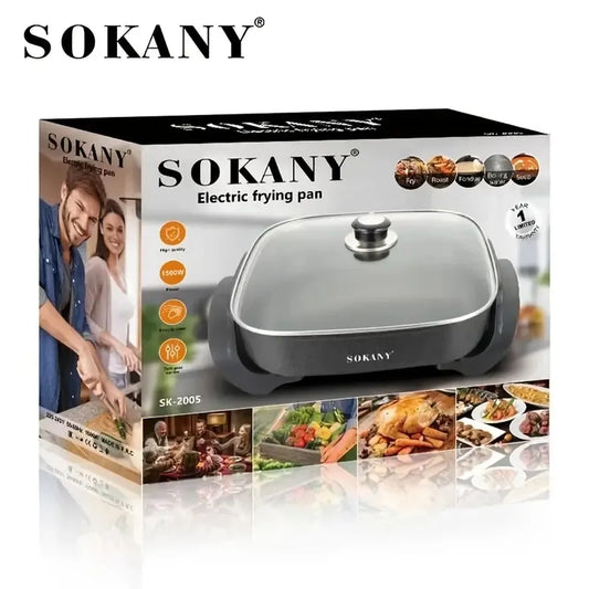 Sartén Sokany Con Tapa De Vidrio,revestimiento Antiadherente SK-2005