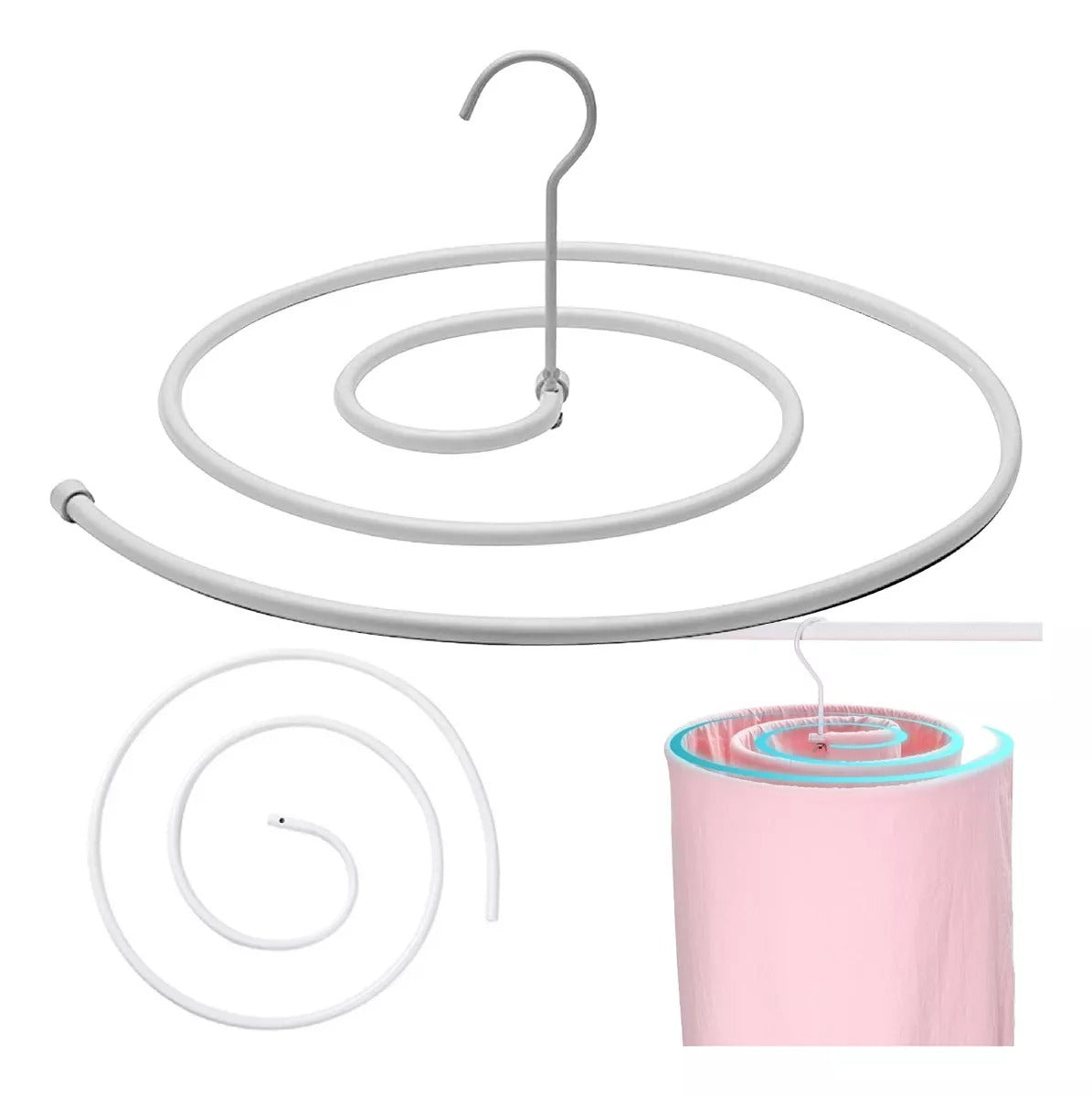 Gancho Espiral Colgante – Organizador Práctico y Resistente para Closet